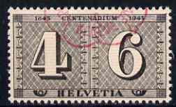 Switzerland 1943 Cantonal Stamp Centenary 10c (4c+6c) fine used with Exhibition cancel SG 430*, stamps on , stamps on  stamps on stamp centenary, stamps on  stamps on stamp on stamp, stamps on  stamps on stamponstamp