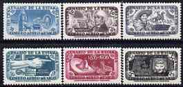 Mexico 1956 Stamp Centenary (Air) set of 6 unmounted mint, SG 937-42, stamps on stamp centenary, stamps on militaria, stamps on horses, stamps on food