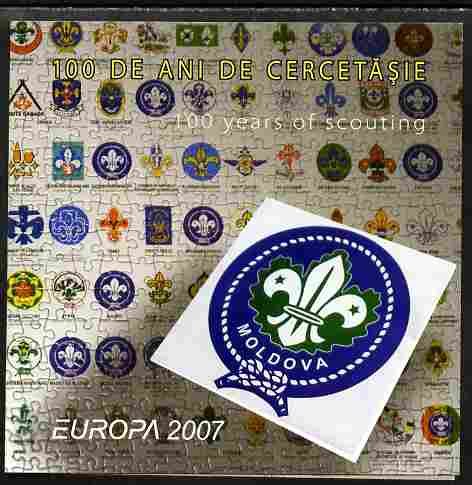 Moldova 2007 Europa - Scouting Folder with perf sheetlet containing 6 values (3 sets of 2) unmounted mint, SG 574-5, stamps on europa, stamps on scouts
