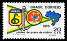 Brazil 1970 25th Anniversary of WW2 without gum, SG 1304, stamps on , stamps on  ww2 , stamps on anchors, stamps on maps, stamps on badges, stamps on militaria