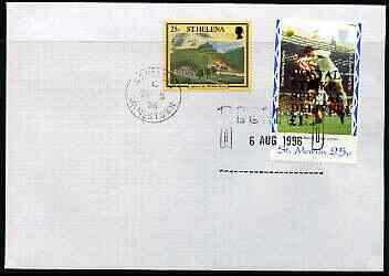 Great Britain 1996 Postal Strike cover to St Helena bearing St Martin (Great Britain local) optd Postal Strike Special Delivery \A31 cancelled 6 Aug plus St H 25p  adhesi..., stamps on strike