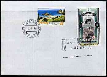 Great Britain 1996 Postal Strike cover to Jersey bearing St Martin (Great Britain local) optd Postal Strike Special Delivery \A31 cancelled 6 Aug plus Jersey 23p adhesive..., stamps on strike
