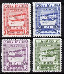 South Africa 1925 Bi-plane set of 4 forgeries as SG 26-29 unmounted mint and very fresh, stamps on aviation, stamps on  kg5 , stamps on 