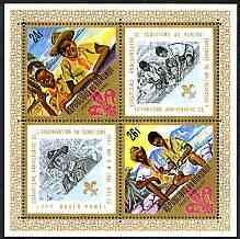 Burundi 1968 20th Anniversary of Scouts diamond shaped perf m/sheet unmounted mint, Mi BL 25A, stamps on scouts