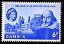 Gambia 1964 400th Birth Anniversary of Shakespeare 6d unmounted mint SG 210*, stamps on , stamps on  stamps on personalities, stamps on  stamps on shakespeare, stamps on  stamps on literature