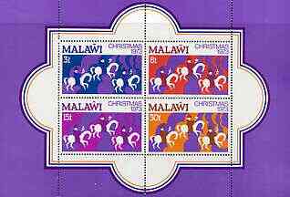Malawi 1973 Christmas perf m/sheet containing set of 4 unmounted mint, SG MS449, stamps on christmas, stamps on horses
