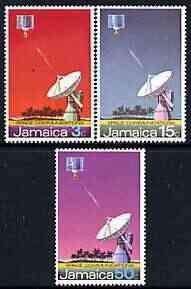 Jamaica 1972 Opening of Earth Satellite Station perf set of 3 unmounted mint, SG 341-43, stamps on communications, stamps on satellites
