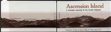 Ascension 1981 A volcanic Outcrop Â£1.20 booklet complete (Brown cover containing Flowers stamps) very fine, SG SB3, stamps on volcanoes, stamps on flowers