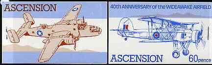 Ascension 1982 Wideawake Airfield (World War II Aircraft) 60p booklet complete (blue inscription stapled ar right) very fine, SG SB4a, stamps on aviation, stamps on , stamps on  ww2 , stamps on , stamps on fairey, stamps on airports, stamps on b25