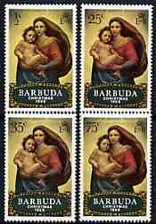 Barbuda 1969 Christmas (Paintings) perf set of 4 unmounted mint, SG 38-41*, stamps on christmas, stamps on arts, stamps on raphael