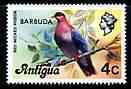 Barbuda 1977 Red-Necked Pigeon 4c (from optd def set) unmounted mint, SG 309*, stamps on birds, stamps on pigeons