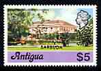 Barbuda 1977 Government House $5 (from optd def set) unmounted mint, SG 321*, stamps on constitutions, stamps on buildings