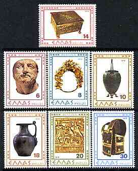 Greece 1979 Archaeological Discoveries perf set of 7 unmounted mint, SG 1468-74, stamps on archaeology, stamps on artefacts