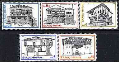 Greece 1975 National Architecture perf set of 5 unmounted mint, SG 1303-1307, stamps on architecture