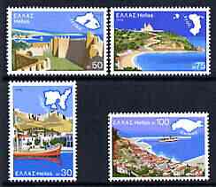 Greece 1976 Tourist Publicity perf set of 4 unmounted mint, SG 1348-51, stamps on tourism, stamps on maps
