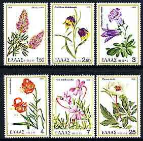 Greece 1978 Greek Flora perf set of 6 unmounted mint, SG 1404-09, stamps on flowers