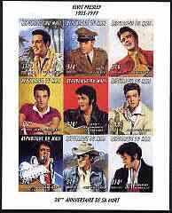 Mali 1997 Elvis Presley 20th Death Anniversary (Films) imperf sheetlet containing set of 9 unmounted mint, Mi 1789-97, stamps on personalities, stamps on elvis, stamps on cinema, stamps on music, stamps on pops