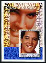 Angola 2002 Elvis Presley perf s/sheet unmounted mint, stamps on personalities, stamps on elvis, stamps on films, stamps on music, stamps on cinema, stamps on 