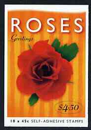 Australia 1997 St Valentines Day $4.50 self-adhesive booklet, pristine SG SB113, stamps on self adhesive, stamps on love, stamps on roses, stamps on flowers, stamps on 