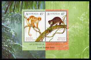 Australia & Indonesia 1996 Joint Issue perf m/sheet unmounted mint, SG MS 1588, stamps on , stamps on  stamps on animals, stamps on  stamps on cuscus