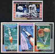 Grenada 1970 Philympia Stamp Exhibition opt on First man on the Moon set of 4 unmounted mint, SG 405-408, stamps on postal, stamps on space, stamps on stamp exhibitions