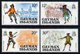 Cayman Islands 1975 Pirates perf set of 4 unmounted mint, SG 392-95, stamps on pirates, stamps on ships, stamps on treasure, stamps on 
