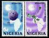 Nigeria 1965 International Quiet Sun Year perf set of 2 unmounted mint, SG 161-62, stamps on space, stamps on satellites, stamps on 