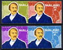 Malawi 1973 Death Centenary of David Livingstone (1st issue) perf set of 4 unmounted mint, SG 435-38, stamps on personalities, stamps on explorers, stamps on livingstone, stamps on maps, stamps on scots, stamps on scotland