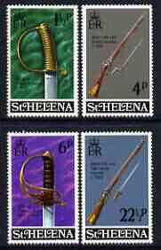 St Helena 1971 Military Equipment (2nd issue) perf set of 4 unmounted mint, SG 281-84, stamps on militaria