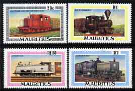Mauritius 1979 Railway Locomotives perf set of 4 unmounted mint, SG 565-68, stamps on railways