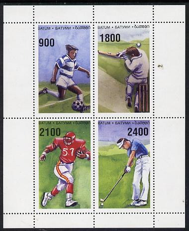 Batum 1996 Sports (Football, Cricket, American Football & Golf) perf set of 4 unmounted mint, stamps on cricket, stamps on football, stamps on sport, stamps on golf