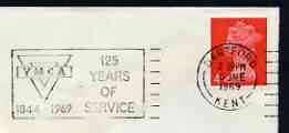 Postmark - Great Britain 1969 cover bearing illustrated slogan cancellation for 125 Years of YMCA, stamps on ymca