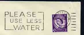 Postmark - Great Britain 1965 cover bearing illustrated slogan cancellation for Please Use Less Water, stamps on , stamps on  stamps on water