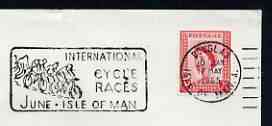 Postmark - Great Britain 1965 cover bearing illustrated slogan cancellation for International Cycle races, Isle of Man, stamps on , stamps on  stamps on sport, stamps on  stamps on bicycles