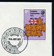 Postmark - Great Britain 1973 cover bearing illustrated cancellation for Brentwood Goes STD, stamps on communications, stamps on telephones