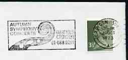 Postmark - Great Britain 1973 cover bearing illustrated slogan cancellation for Autumn Symphony Concerts at Fairfield Hall, stamps on music, stamps on 