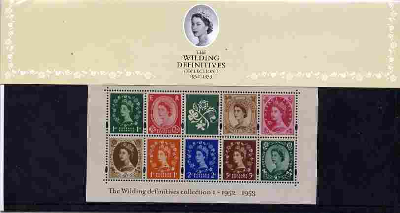 Great Britain 2002 Wilding Definitives perf m/sheet containing 1p, 2p, 5p, 33p, 37p, 47p, 50p, 1st class & 2nd class plus label in official presentation pack (Pack No 59)..., stamps on 