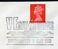 Postmark - Great Britain 1970 cover bearing illustrated cancellation for VE Day + 25 Years, stamps on militaria, stamps on , stamps on  ww2 , stamps on , stamps on 