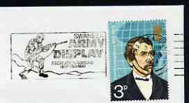 Postmark - Great Britain 1974 cover bearing illustrated cancellation for Swansea Army Display, stamps on militaria