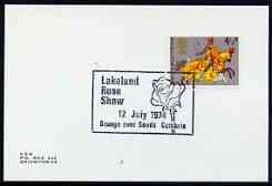 Postmark - Great Britain 1974 card bearing illustrated cancellation for the 'Lakeland Rose Show', stamps on , stamps on  stamps on flowers, stamps on  stamps on roses