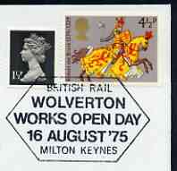 Postmark - Great Britain 1975 cover bearing special cancellation for Wolverton Works Open Day, stamps on railways