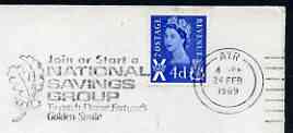 Postmark - Great Britain 1969 cover bearing slogan cancellation for Join or Start a National Savings Group (Ayr), stamps on money, stamps on savings, stamps on finances, stamps on scots, stamps on scotland