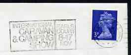 Postmark - Great Britain 1973 cover bearing slogan cancellation for International Caravan & Camping Show, Earls Court, stamps on camping