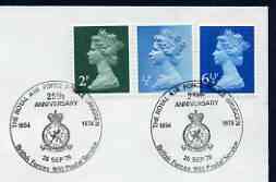Postmark - Great Britain 1979 cover bearing illustrated cancellation for Royal Air Force Police Brugggen, 25th Anniversary (BFPS), stamps on police, stamps on  raf , stamps on 