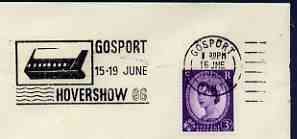 Postmark - Great Britain 1966 cover bearing illustrated slogan cancellation for Gosport Hovershow 66, stamps on aviation, stamps on hovercraft, stamps on transport