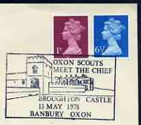 Postmark - Great Britain 1978 cover bearing illustrated cancellation for Oxon Scouts Meet the Chief, Broughton Castle, stamps on scouts, stamps on castles