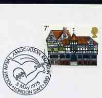 Postmark - Great Britain 1975 card bearing illustrated cancellation for Polish Naval Association Reunion, stamps on , stamps on  stamps on ships, stamps on  stamps on swords