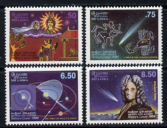 Sri Lanka 1986 Halley's Comet set of 4 unmounted mint, SG 929-32, stamps on space, stamps on halley