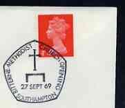 Postmark - Great Britain 1969 cover bearing special cancellation for Bitterne Methodist Church Opening, stamps on religion, stamps on churches