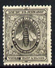 France 1857 Honey - label inscribed A La Reine Des Abeilles depicting a bee unused single without gum with Bradbury Wilkinson 4-hole Specimen puncture, ex BW archives, stamps on food  insects      cinderella    honey, stamps on bees